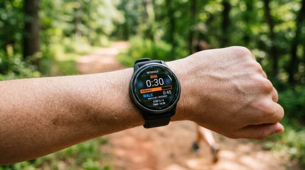 Application et montre de sport pour gérer les intervalles marche course 30 secondes