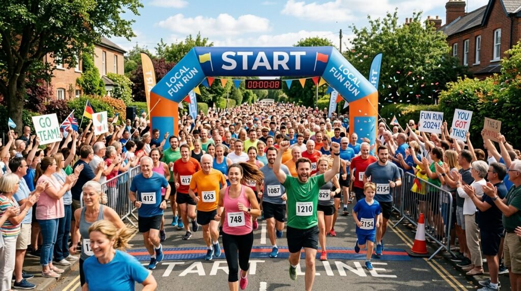 Participants au départ d'une course populaire de 5 km