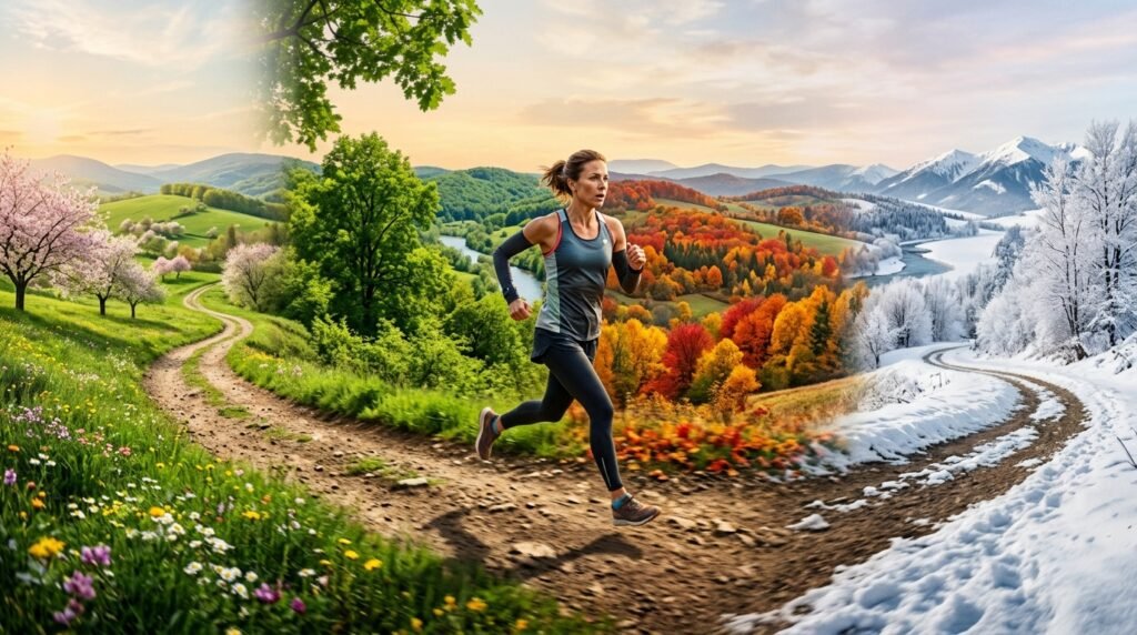 Coureur motivé pratiquant la course à pied quelles que soient les saisons