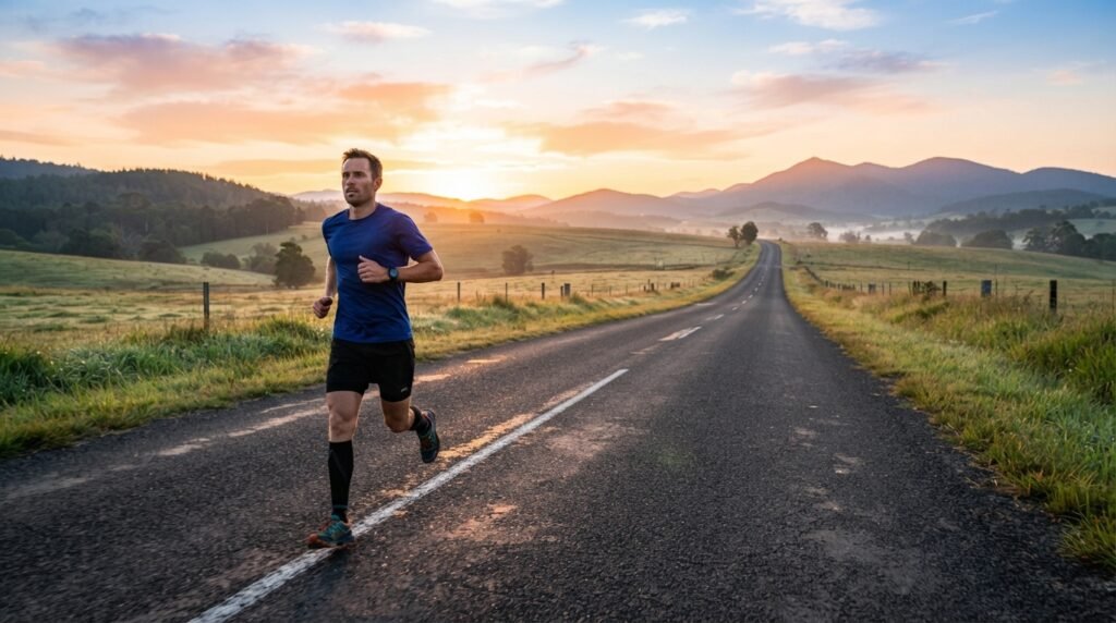 Coureur progressant grâce à la régularité de ses entraînements